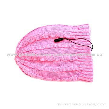 Beanie with Cheap Fleece, Winter Warm Wired Audio Headphones for iPhone iPad, 3.5mm Jack, OEM